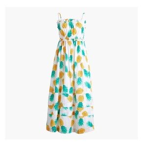 NWT J. crew Pineapple squareneck ruffle maxi dress 00P